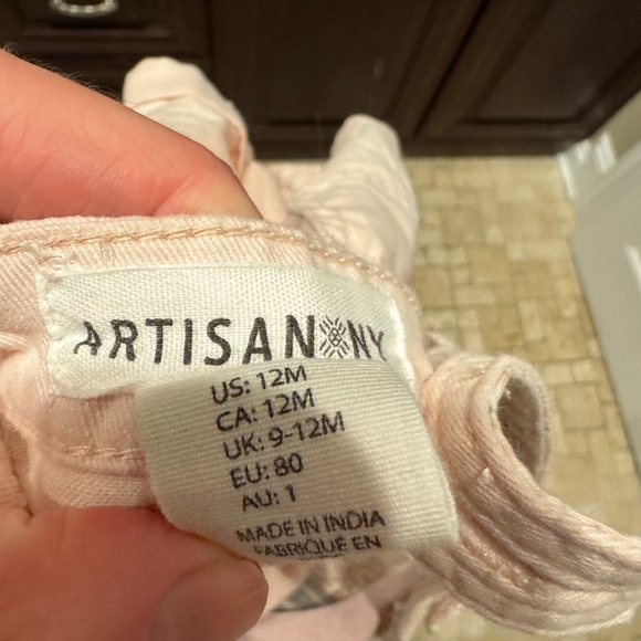 Artisan NY 12M Girls Light Pink Frill Overall Shorts - Picture 7 of 7